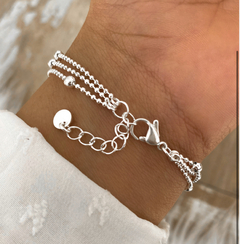 PULSERA TRIPLE ROME CON BOLITAS 17 a 20 cm - comprar online