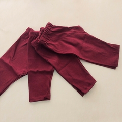 Pantalón Liso jersey de algodón VINO - comprar online