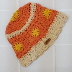 Sombrero Piluso hilo naranja amarillo