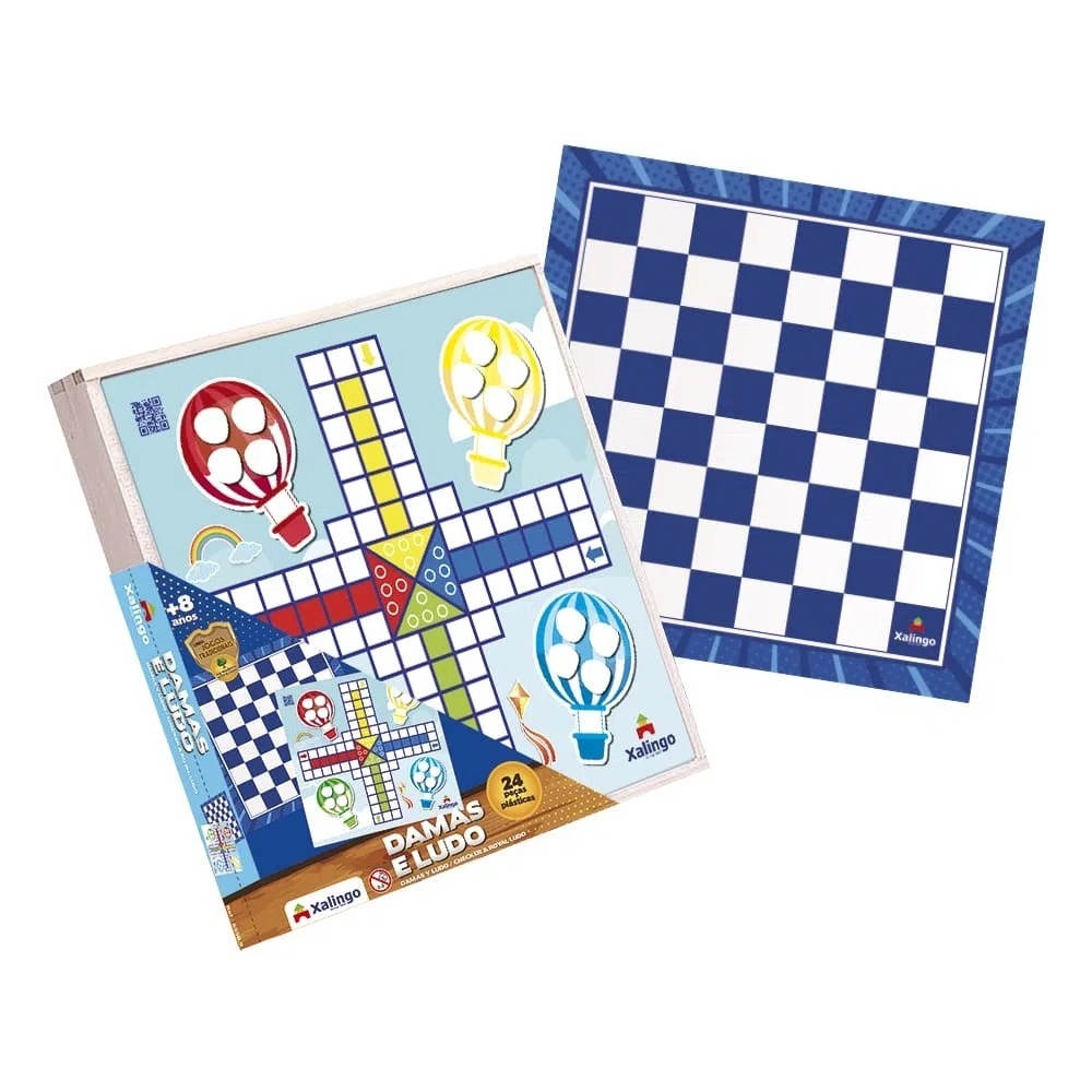 Ludo e Dama - Em kit com mais 2 Jogos de Tabuleiro