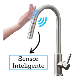 Torneira Cozinha Sensor Inteligente Gourmet Aço Escovado - comprar online