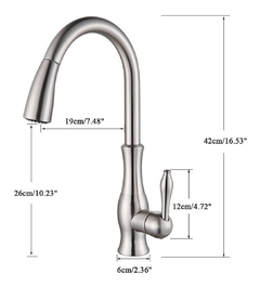 Torneira Cozinha Extensível Monocomando Prata Escovado Luxo - comprar online