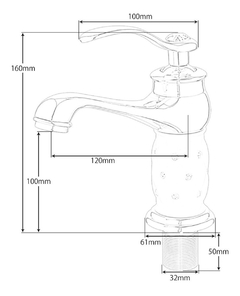 Torneira Luxo Banheiro Água Quente/fria Prata Porcelana - comprar online