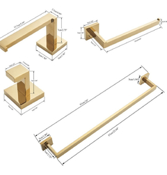 Imagem do Kit Banheiro Moderno Dourado Gold Ouro 4 Peças