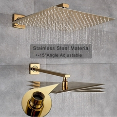 Chuveiro De Luxo 30/30cm Quadrado Dourado Brilhante - comprar online