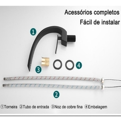 Torneira Banheiro Monocomando Design Sofisticado Preto Fosco - loja online