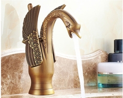 Torneira Banheiro Lavabo Cisne Bronze Antigo Monocomando - comprar online