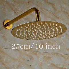 Chuveiro Ducha Moderno Redondo Dourado Luxo Banheiro Piscina