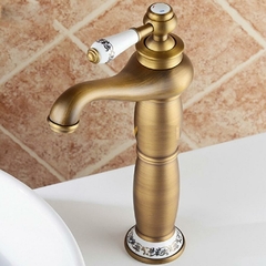 Torneira Luxo Bronze Porcelana Monocomando Lavabo Banheiro na internet