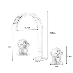 Torneira Misturador Lavabo Banheiro Duplo Comando Prateada - F5 Store oficial