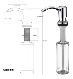 Dispenser Sabão Liquido Embutir 500 Ml Dourado Elegante na internet