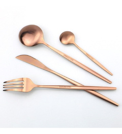 Imagem do Faqueiro Kit De Talheres 24 Peças Rose Gold Inox Elegante