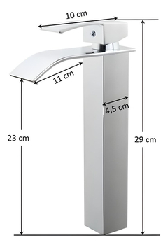 Imagem do Torneira Banheiro Cascata Quadrada Moderno Monocomando Luxo