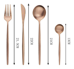 Faqueiro Kit De Talheres 24 Peças Rose Gold Inox Elegante - comprar online