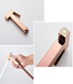 Ducha Higiênica Luxo Monocomando Banheiro Rosê Brilhante - F5 Store oficial
