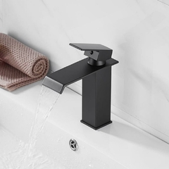 Torneira Banheiro Monocomando Preta Fosco Lavabo Elegante - F5 Store oficial