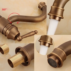 Torneira Pia Cuba Banheiro Lavabo Monocomando Bronze Retrô - comprar online