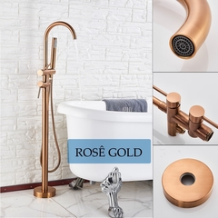 Torneira Para Banheira Rosê Elegante Com Ducha Luxo Alta