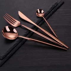 Faqueiro Kit De Talheres 24 Peças Rose Gold Inox Elegante na internet