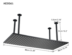 Chuveiro Moderno Com Led Teto Black Matte 40x80cm na internet