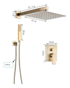 Chuveiro 25cm Dourado Escovado Quente/frio Parede Elegante - comprar online