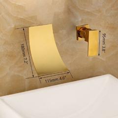 Torneira Moderna Misturador De Parede Banheiro Dourada Preta - comprar online