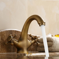 Torneira Misturador Banheiro Lavabo Duplo Comando Bronze - comprar online