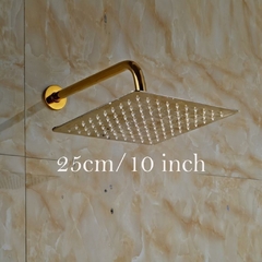 Chuveiro Ducha Moderno Dourado Espelhado Luxo Banho Piscina