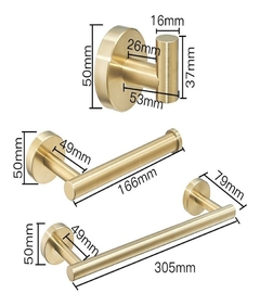 Imagem do Kit De Acessórios Para Banheiro 3 Peças Aço Inoxidável Preto