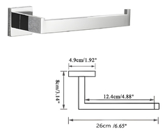 Acessórios Banheiro Apoio Moderno Quadrado Prata Metal Inox - loja online