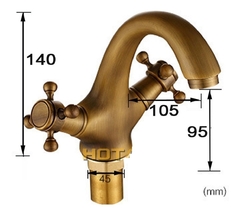 Torneira Misturador Banheiro Lavabo Duplo Comando Bronze - F5 Store oficial