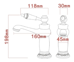 Torneira Luxo Monocomando Com Detalhes Porcelana Vintage - comprar online