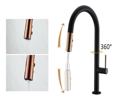 Torneira Cozinha Gourmet Bico Rose Extensível Preto Luxo - comprar online