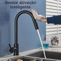 Torneira Cozinha Sensor Inteligente Ativação Preto Fosco - F5 Store oficial