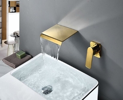 Torneira Parede Monocomando Dourado Brilhante Cascata Luxo - comprar online