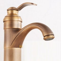 Torneira Pia Cuba Banheiro Lavabo Monocomando Bronze Retrô - comprar online