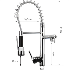 Torneira Cozinha Spray Moderna Flexível Cromada Bancada - comprar online