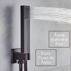 Chuveiro Preto Detalhes Bronze Banheiro Quente E Frio Modern - comprar online