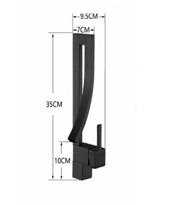 Torneira Banheiro Bico Curvo Design Criativo Dourada 35cm