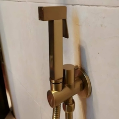 Ducha Higiênica Dourado Escovado Chuveirinho Banheiro Lavabo