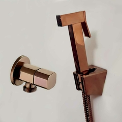 Ducha Higiênica Rosê Gold Luxo Completa Banheiro Lavabo