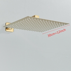 Chuveiro De Luxo 30/30cm Quadrado Dourado Brilhante