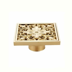 Ralo Trabalhado Retrô Quadrad Dreno Dourado 10x10 Super Luxo