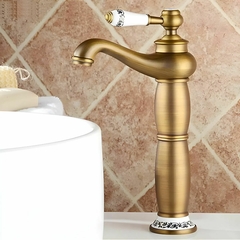 Torneira Luxo Bronze Porcelana Monocomando Lavabo Banheiro