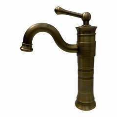 Torneira Luxo Retrô Bronze Misturador Lavabo Bica Alta