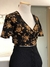 Saia preta peplum em renda - comprar online