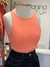 Cropped canelado regata laranja neon