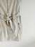 Vestido off white; zíper frontal - loja online