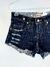 Short jeans escuro - cintura média 100% ALGODÃO