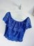 Cropped ciganinha em renda azul bic - comprar online